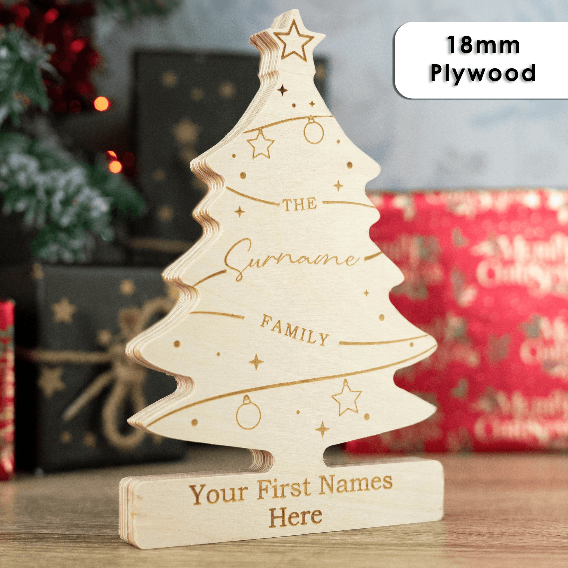 Personalised Engraved Christmas Family Tree - So Bespoke Gifts