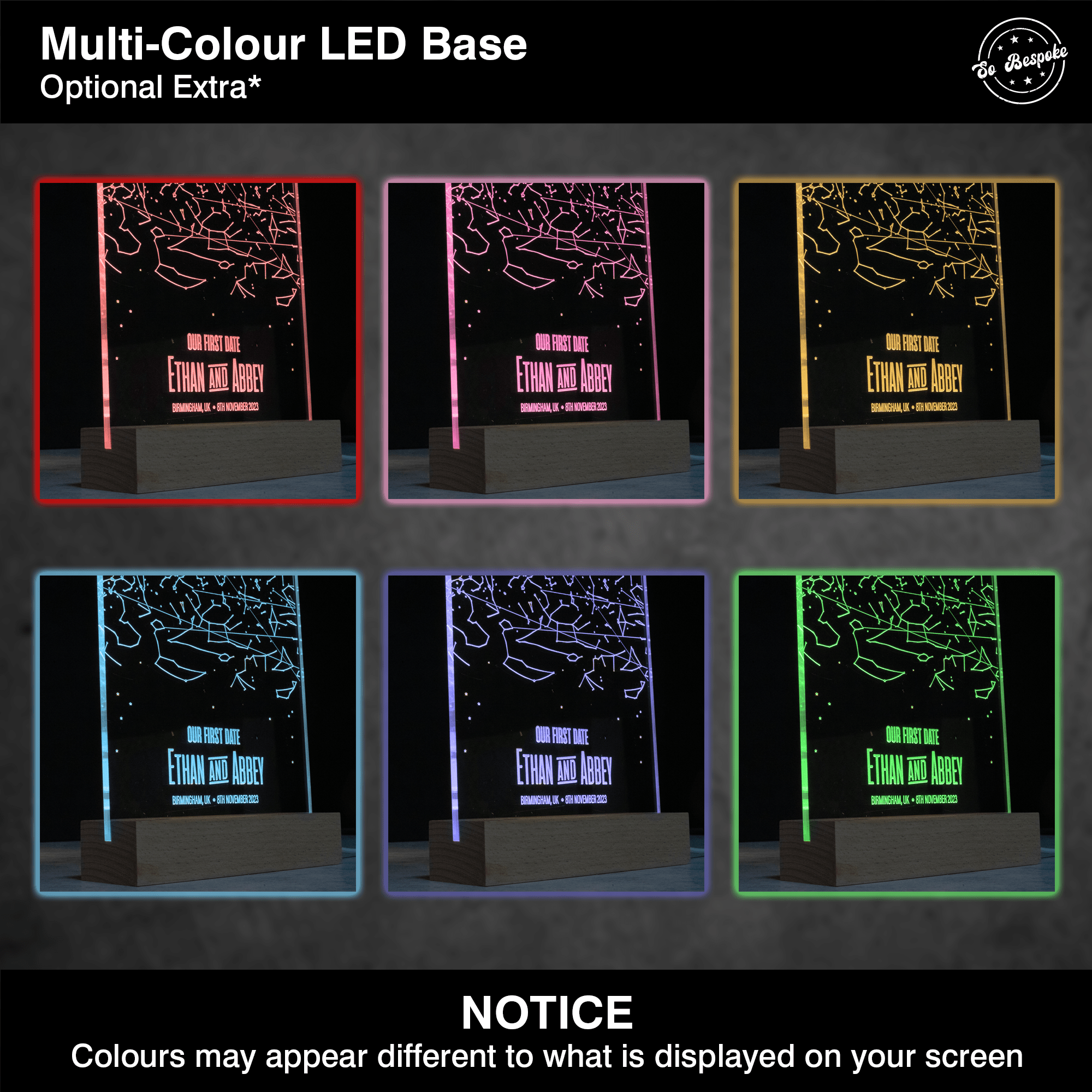 Personalised Engraved LED Star Map - So Bespoke Gifts