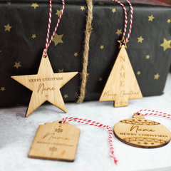 Personalised Engraved Wooden Christmas Gift Tags - So Bespoke Gifts