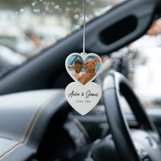 Personalised Photo Heart Car Ornament - So Bespoke Gifts