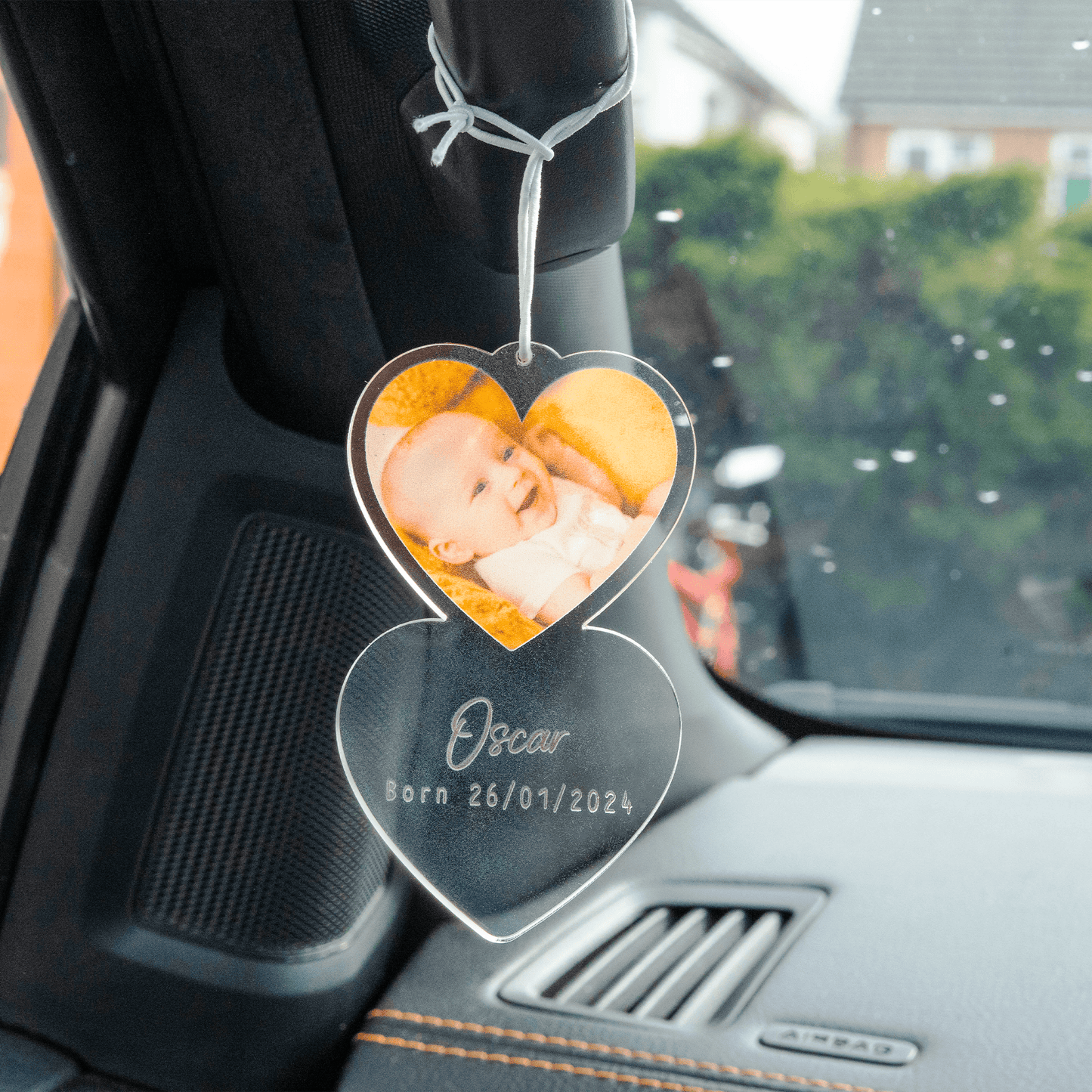 Personalised Photo Heart Car Ornament - So Bespoke Gifts