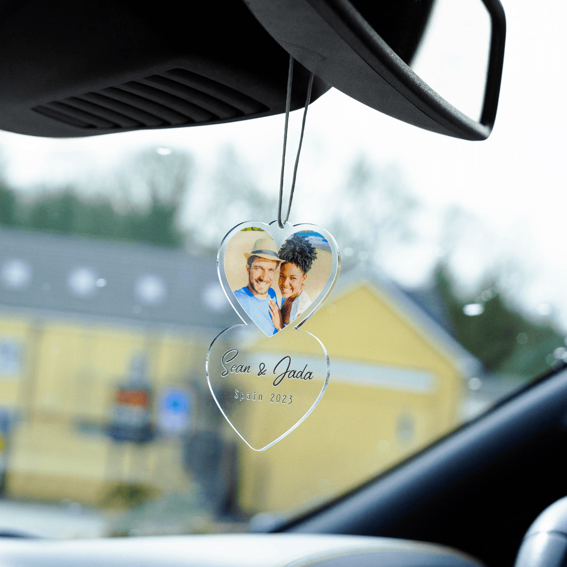 Personalised Photo Heart Car Ornament - So Bespoke Gifts