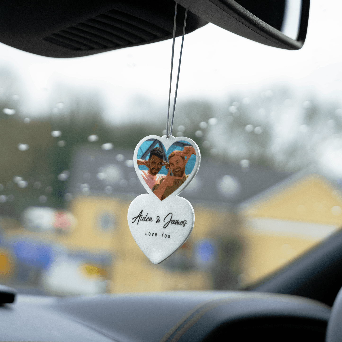 Personalised Photo Heart Car Ornament - So Bespoke Gifts