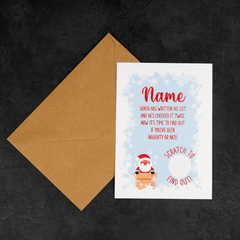 Personalised Printed Christmas Naughty Or Nice Scratch Card - So Bespoke Gifts
