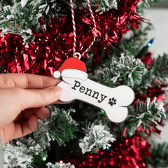 Personalised Printed Dog Bone Bauble - So Bespoke Gifts
