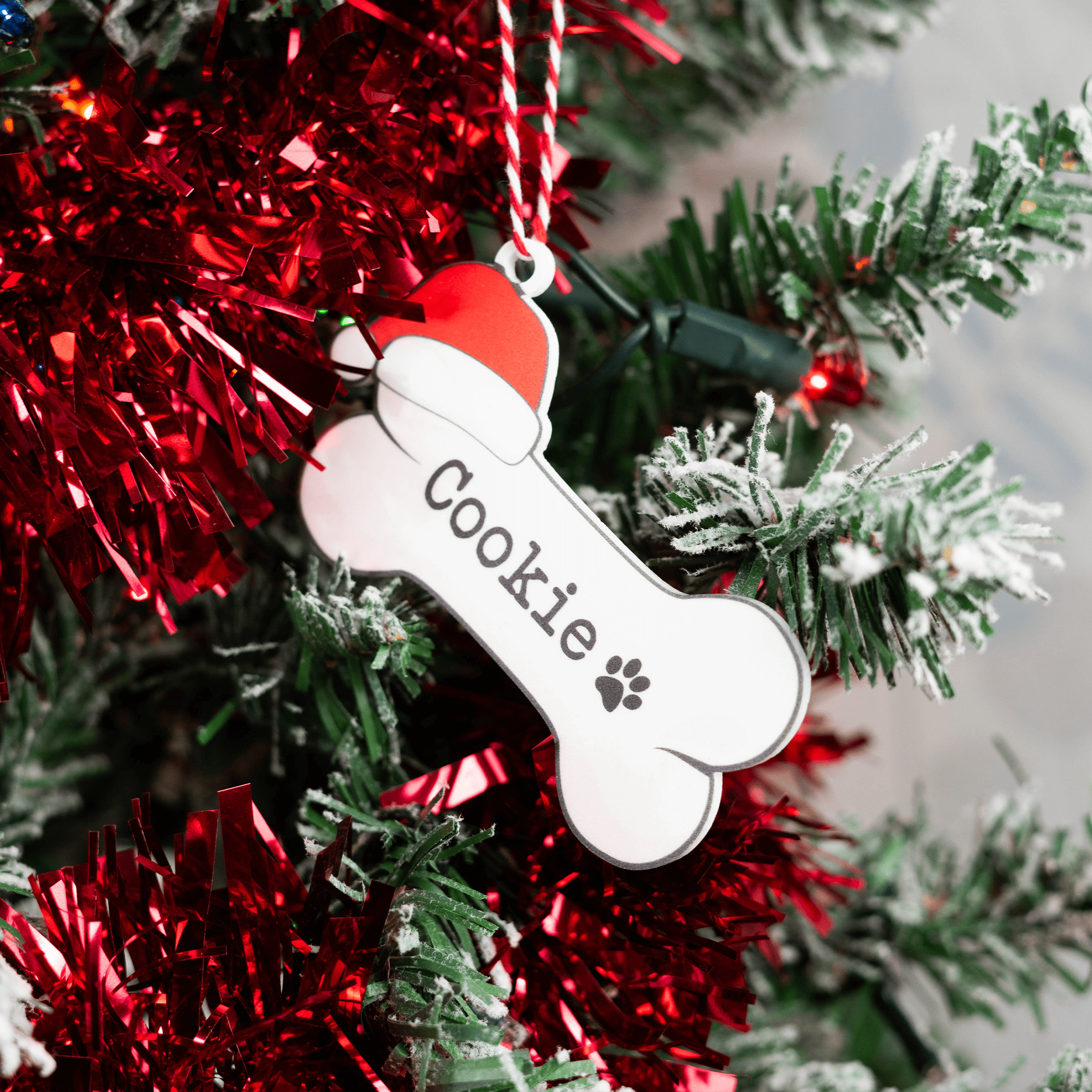 Personalised Printed Dog Bone Bauble - So Bespoke Gifts