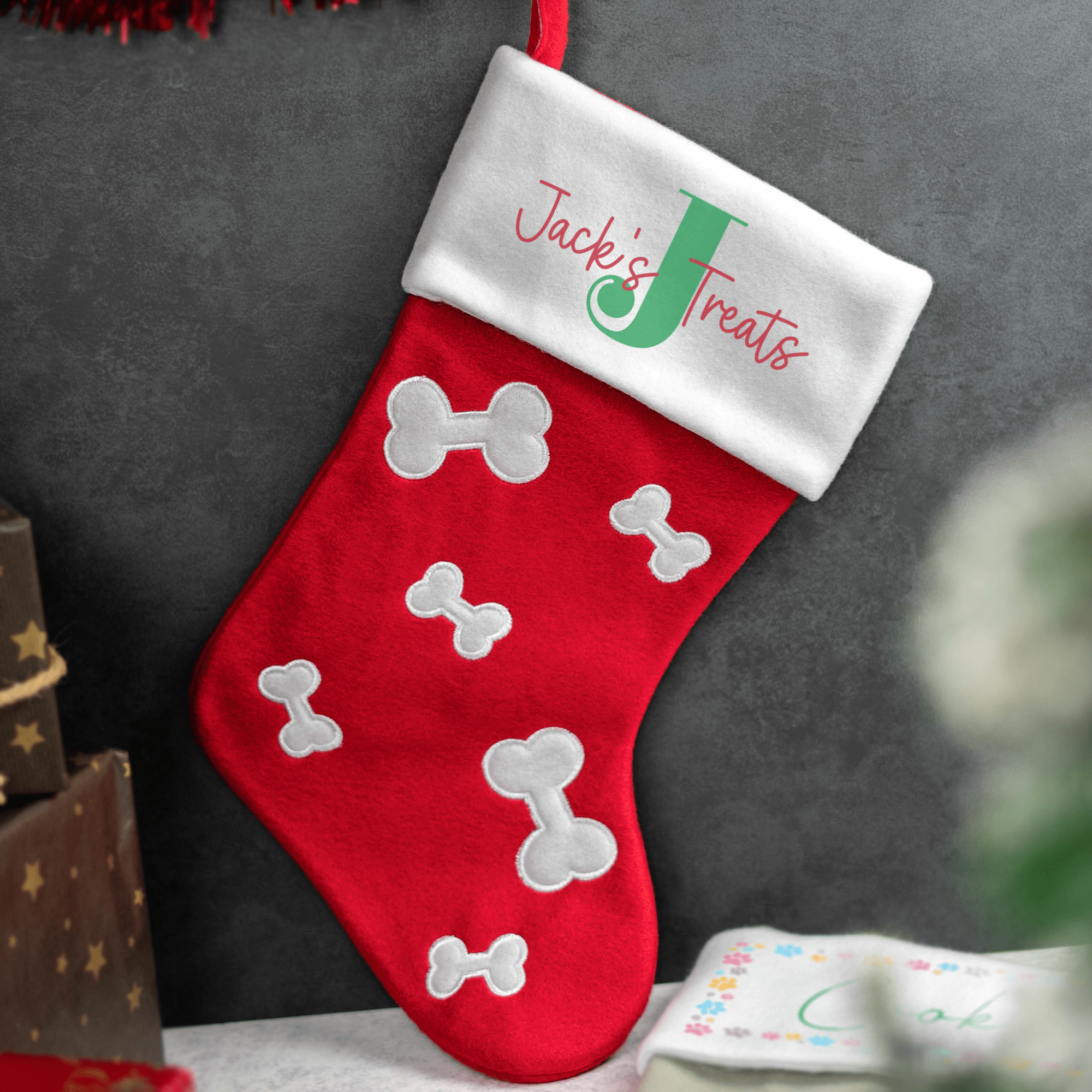 Personalised Printed Dog Stocking - So Bespoke Gifts