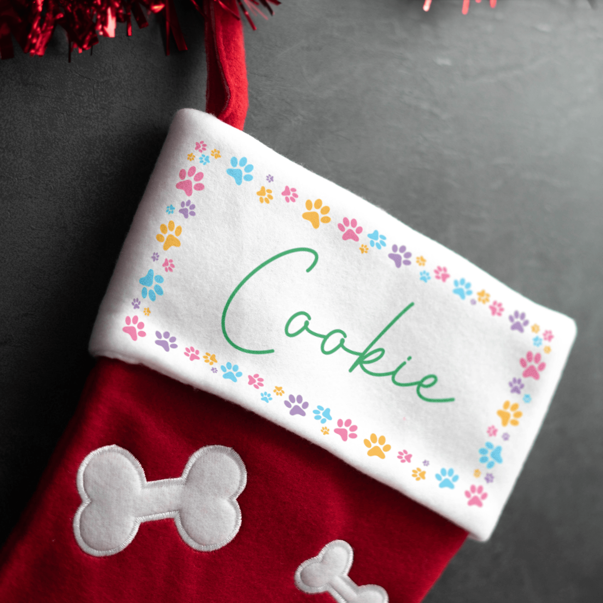 Personalised Printed Dog Stocking - So Bespoke Gifts