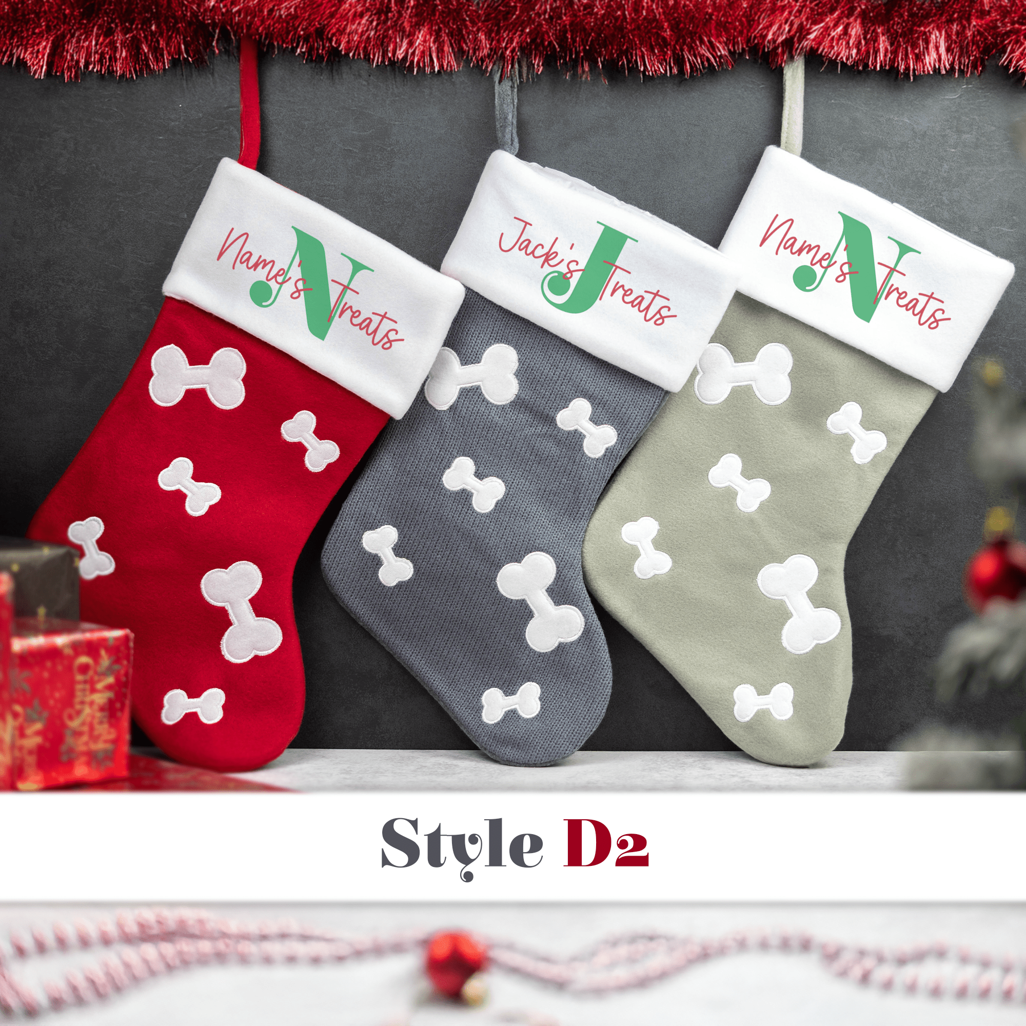 Personalised Printed Dog Stocking - So Bespoke Gifts