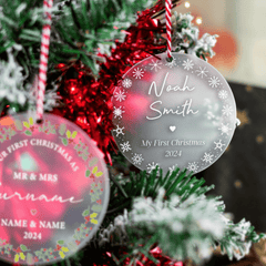 Personalised Printed Frosted Baubles - So Bespoke Gifts