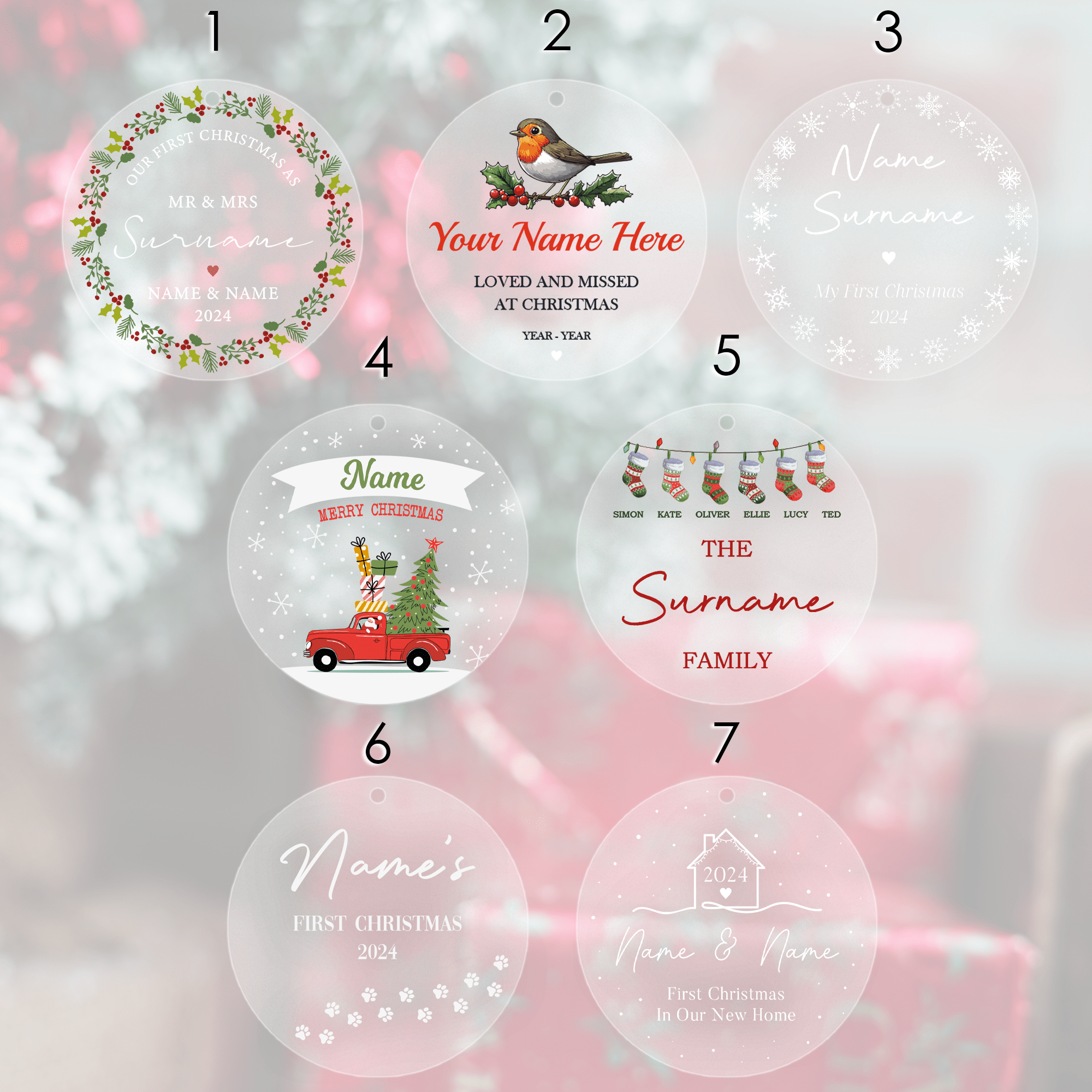 Personalised Printed Frosted Baubles - So Bespoke Gifts