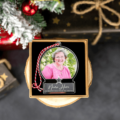 Personalised Printed Frosted Mirror Memorial Bauble - So Bespoke Gifts