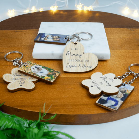 Personalised Printed Parent's Wooden Keyring - So Bespoke Gifts