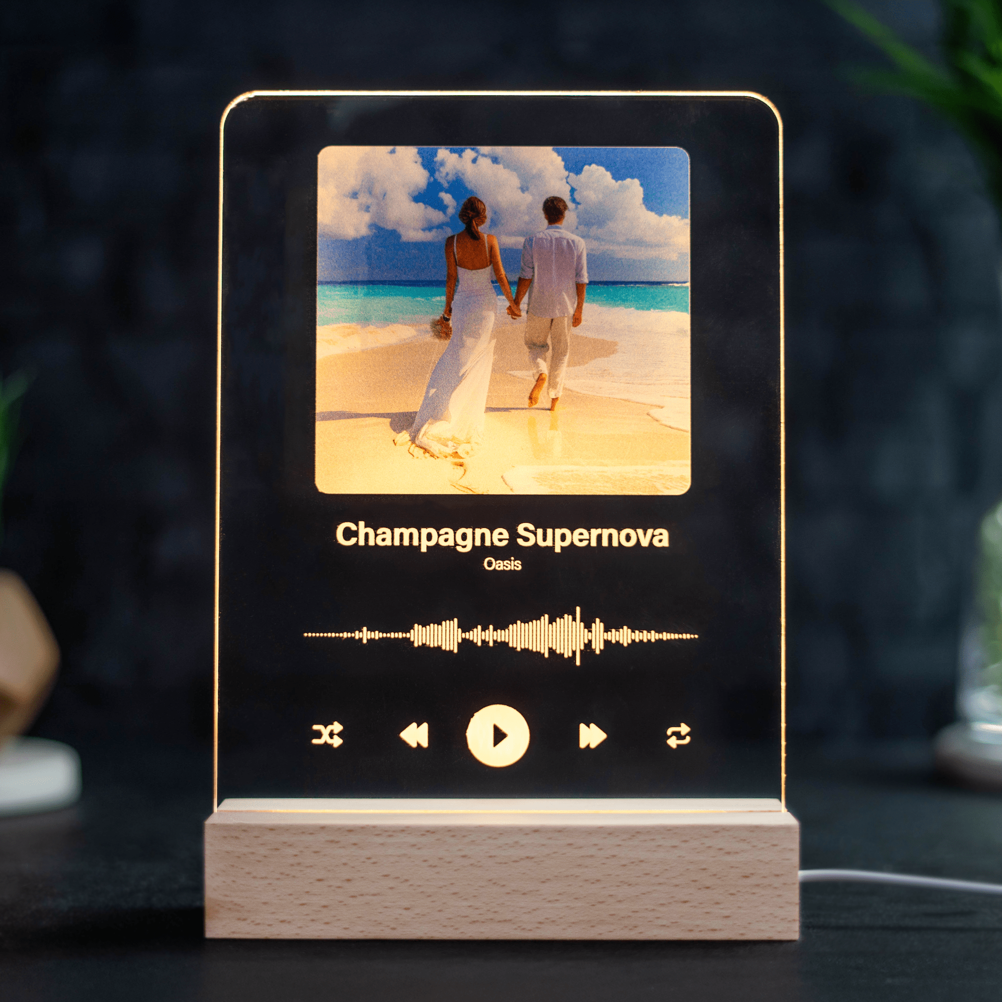 Personalised Printed Photo Music Block Light - So Bespoke Gifts