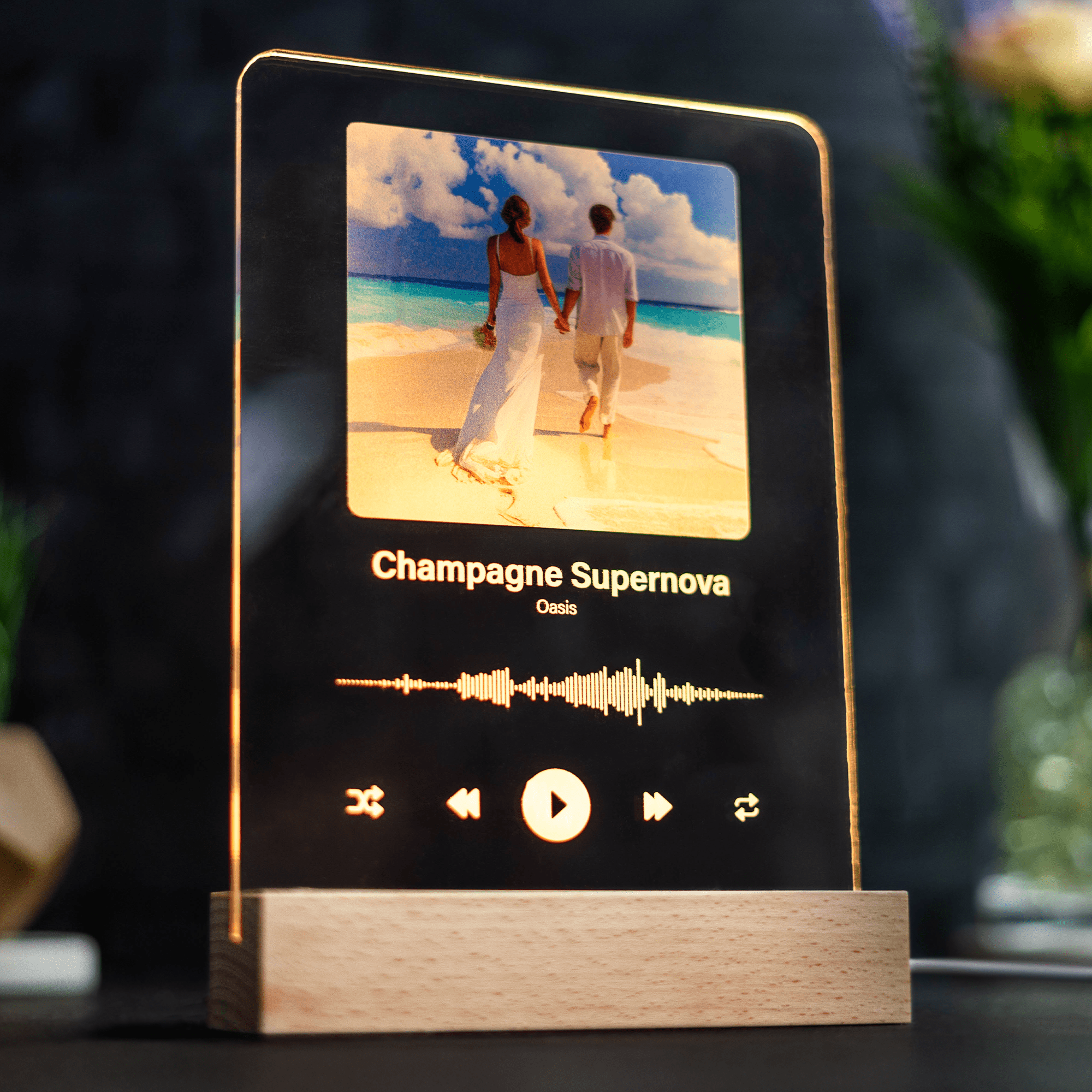 Personalised Printed Photo Music Block Light - So Bespoke Gifts