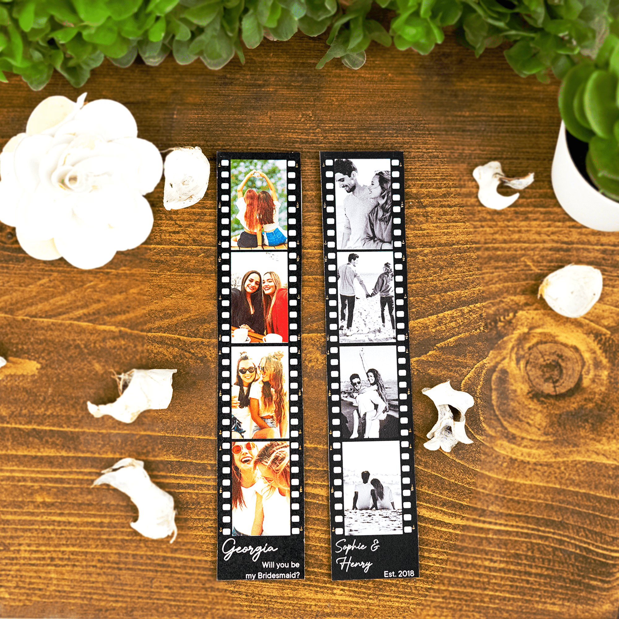 Personalised Printed Photo Wedding Invitation Bookmark - So Bespoke Gifts