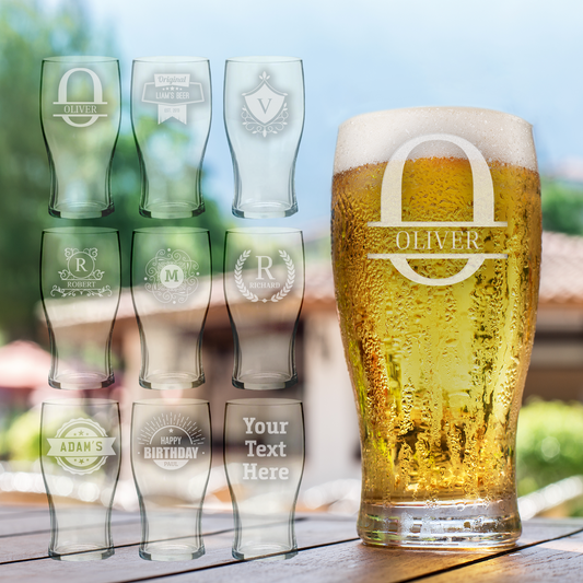 Personalised Engraved Premium Pint Glass