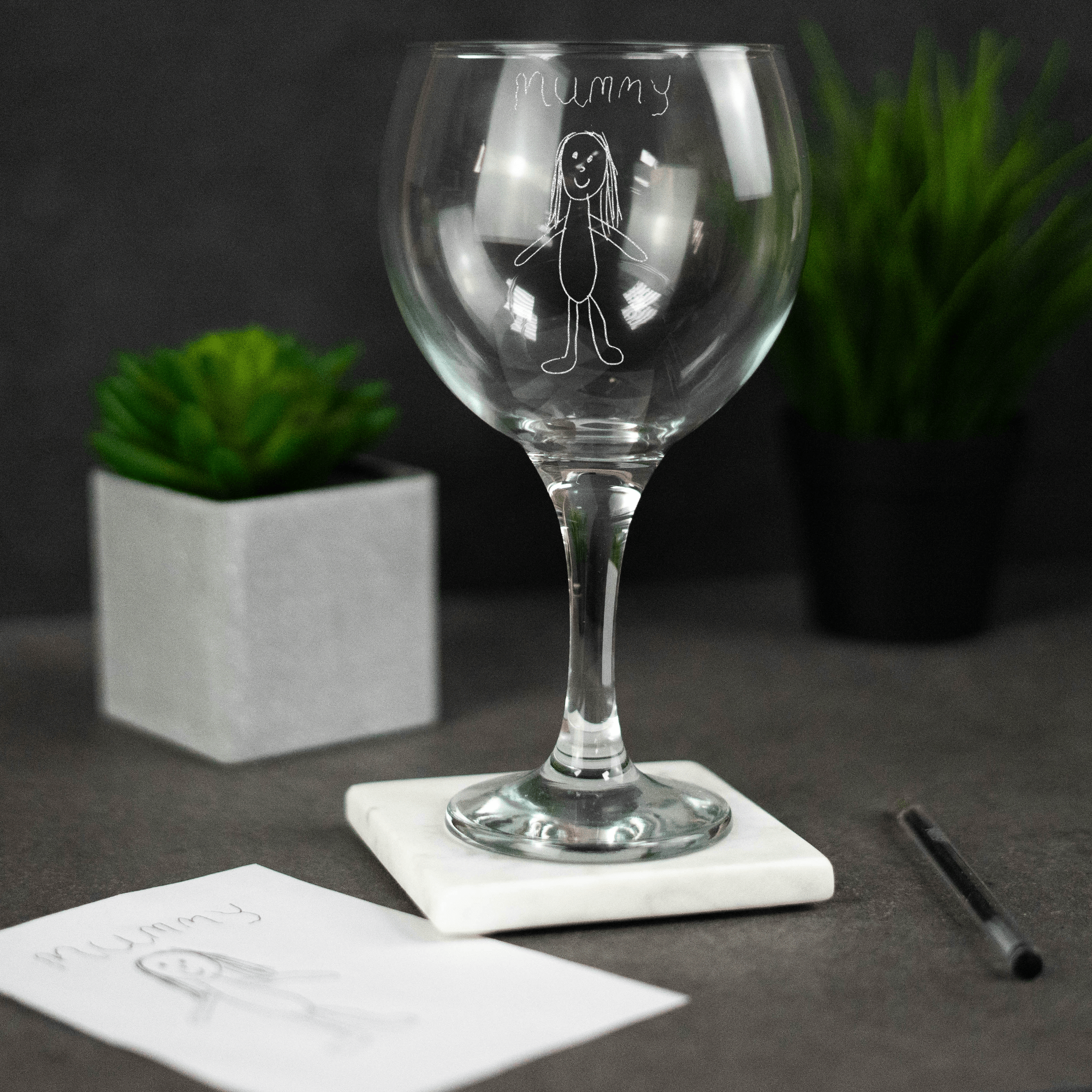 Engraved Custom Handwriting Gin Glass - So Bespoke Gifts