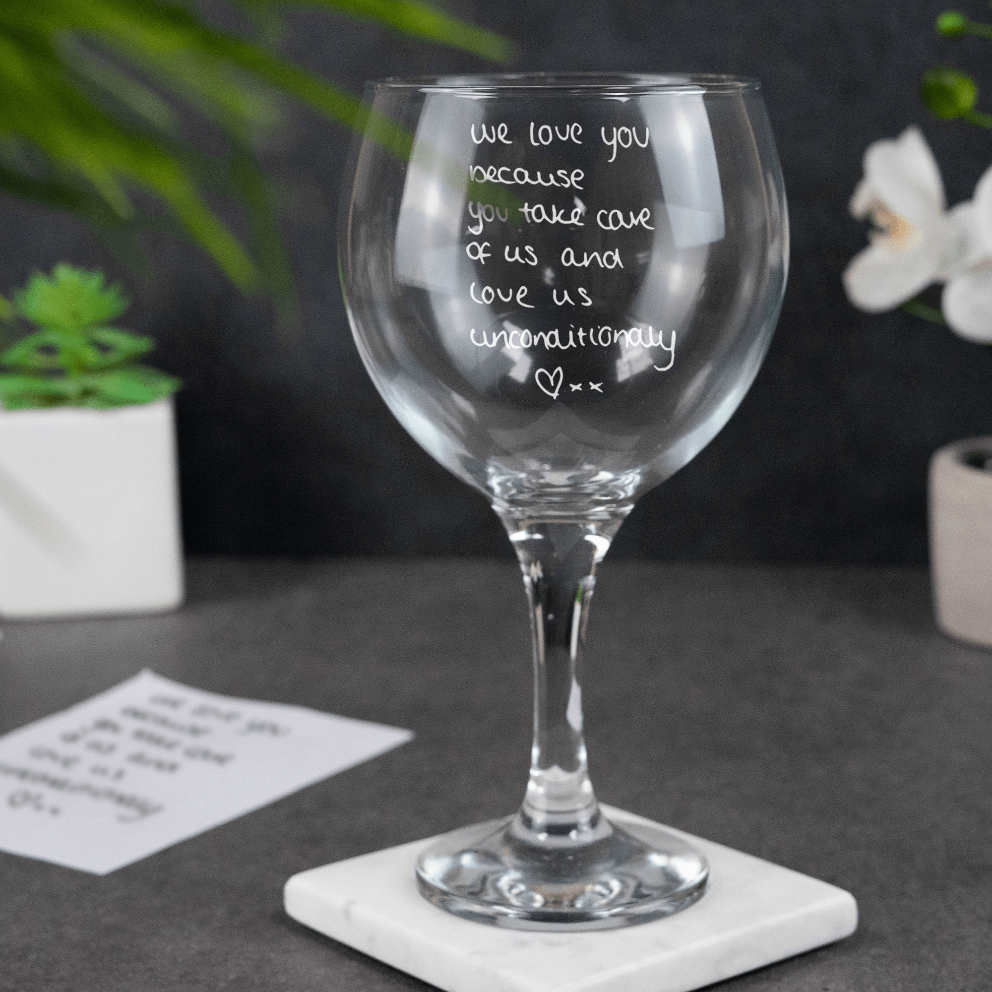 Engraved Custom Handwriting Gin Glass - So Bespoke Gifts