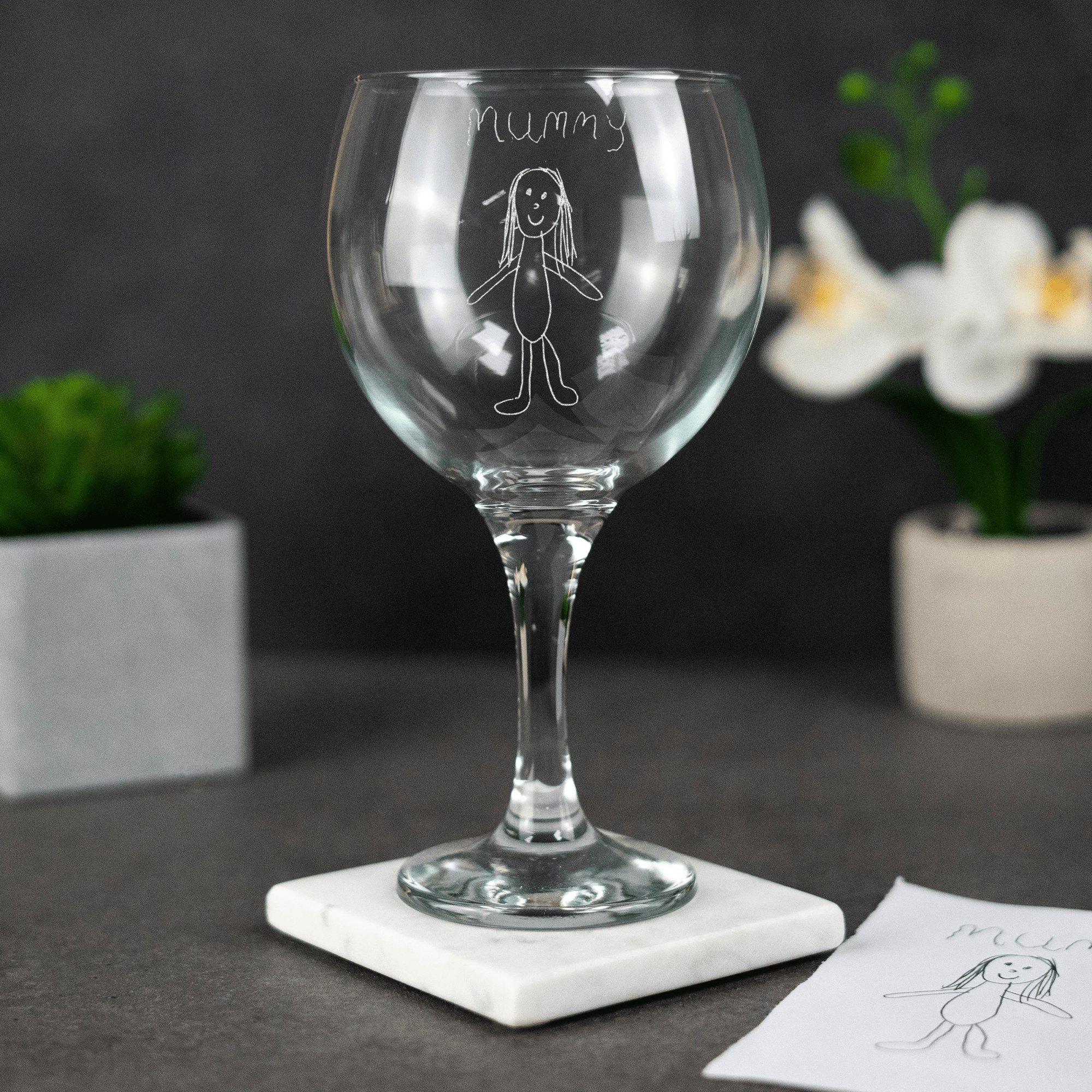 Engraved Custom Handwriting Gin Glass - So Bespoke Gifts