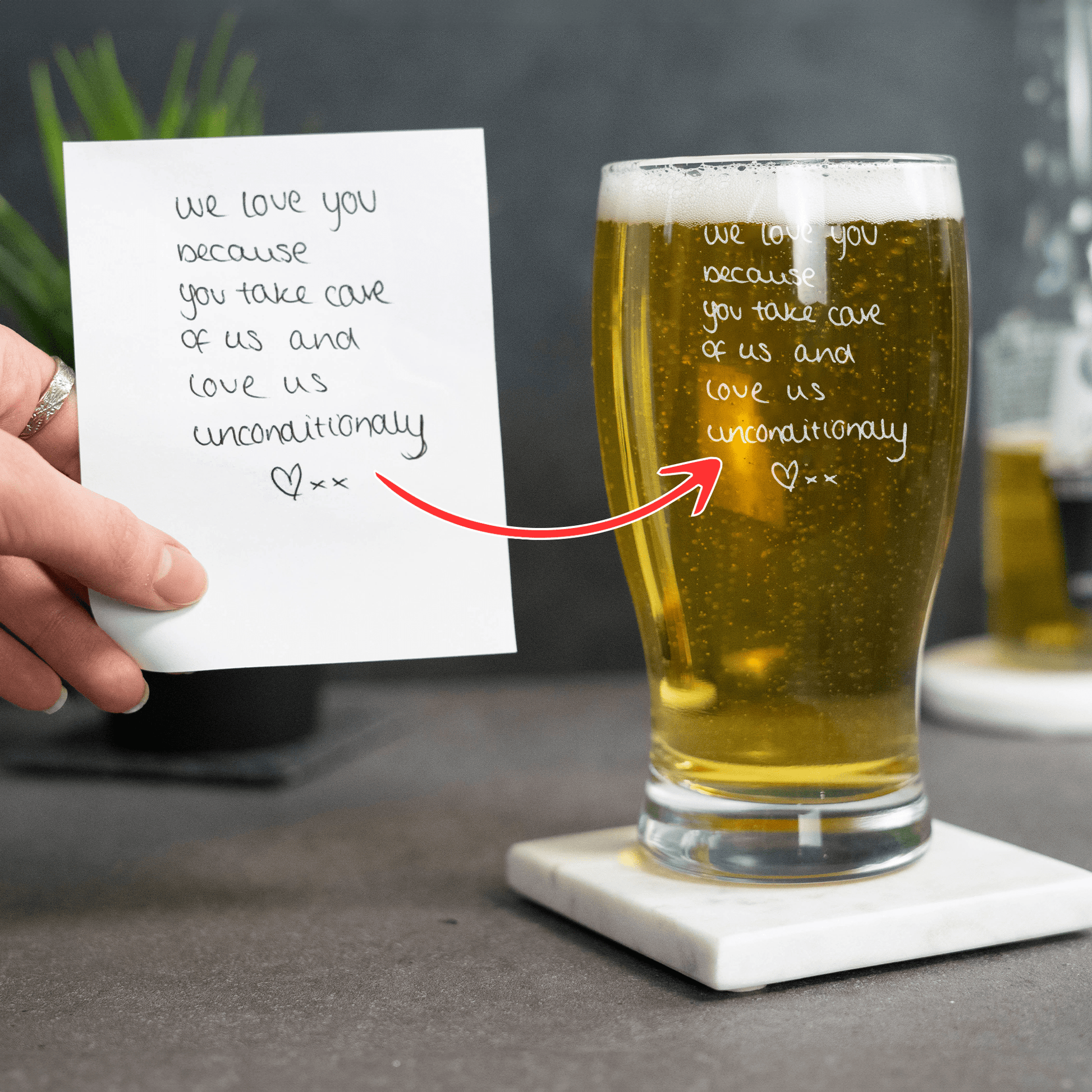 Engraved Custom Handwriting Pint Glass - So Bespoke Gifts