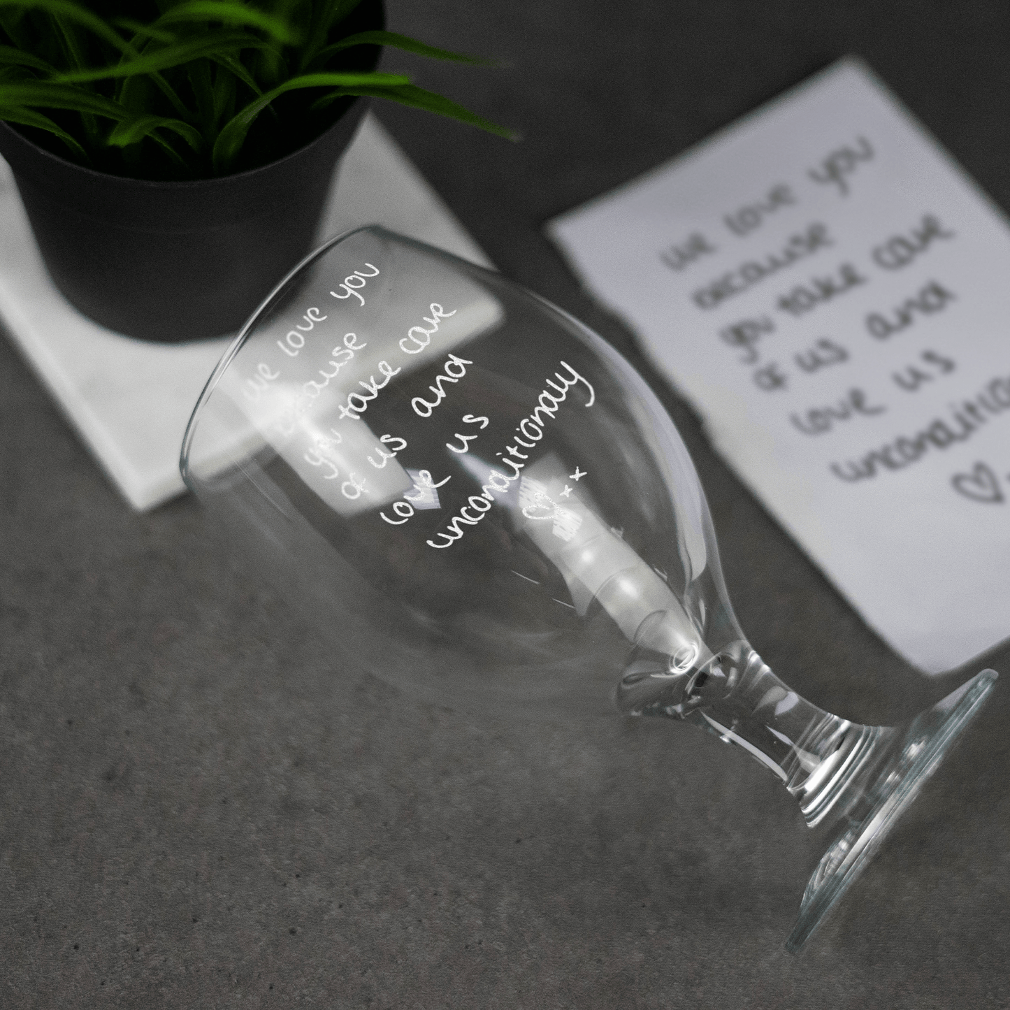 Engraved Custom Handwriting Stemmed Beer Glass - So Bespoke Gifts