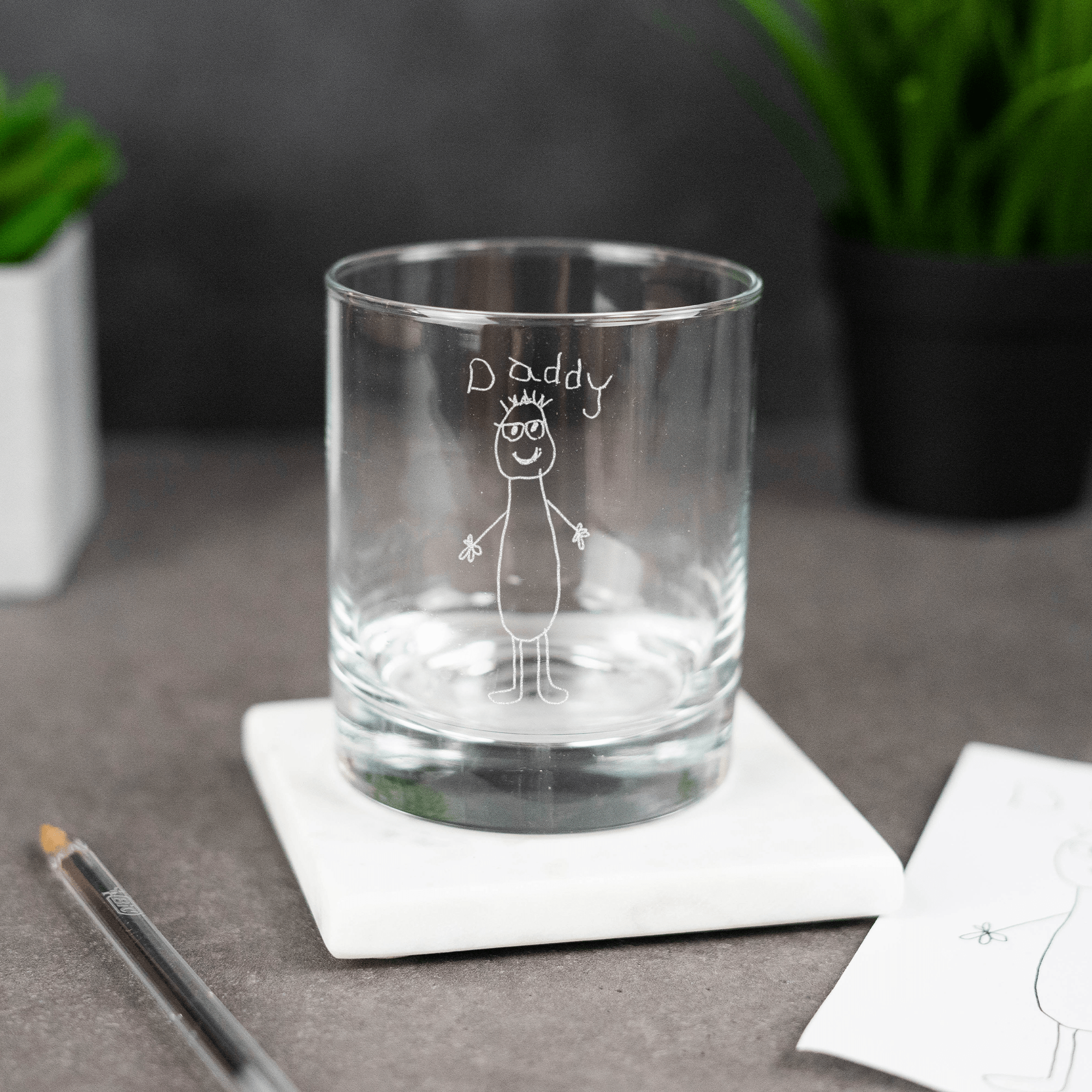 Engraved Custom Handwriting Whiskey Glass - So Bespoke Gifts