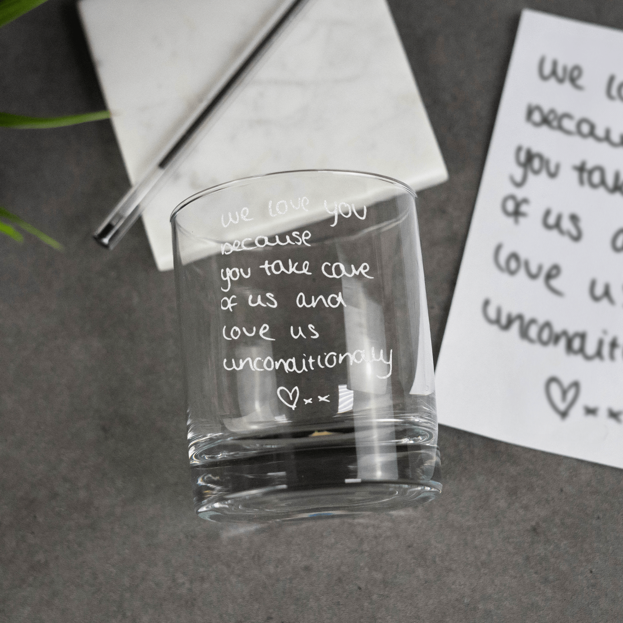 Engraved Custom Handwriting Whiskey Glass - So Bespoke Gifts