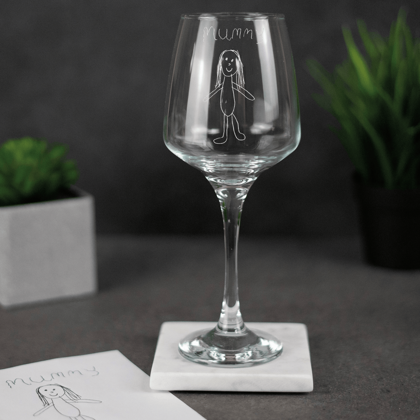 Engraved Custom Handwriting White Wine Glass - So Bespoke Gifts