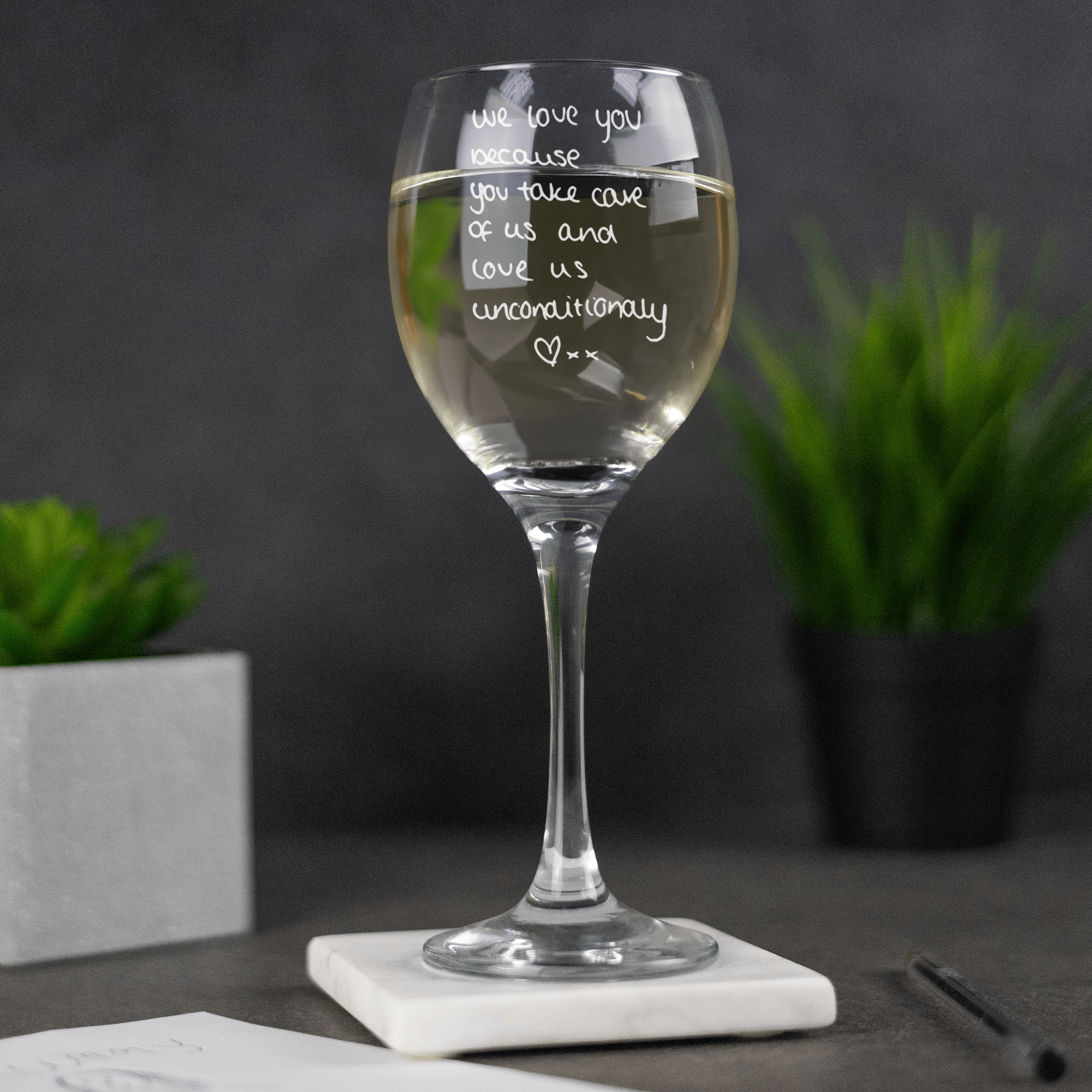 Engraved Custom Handwriting Wine Glass - So Bespoke Gifts
