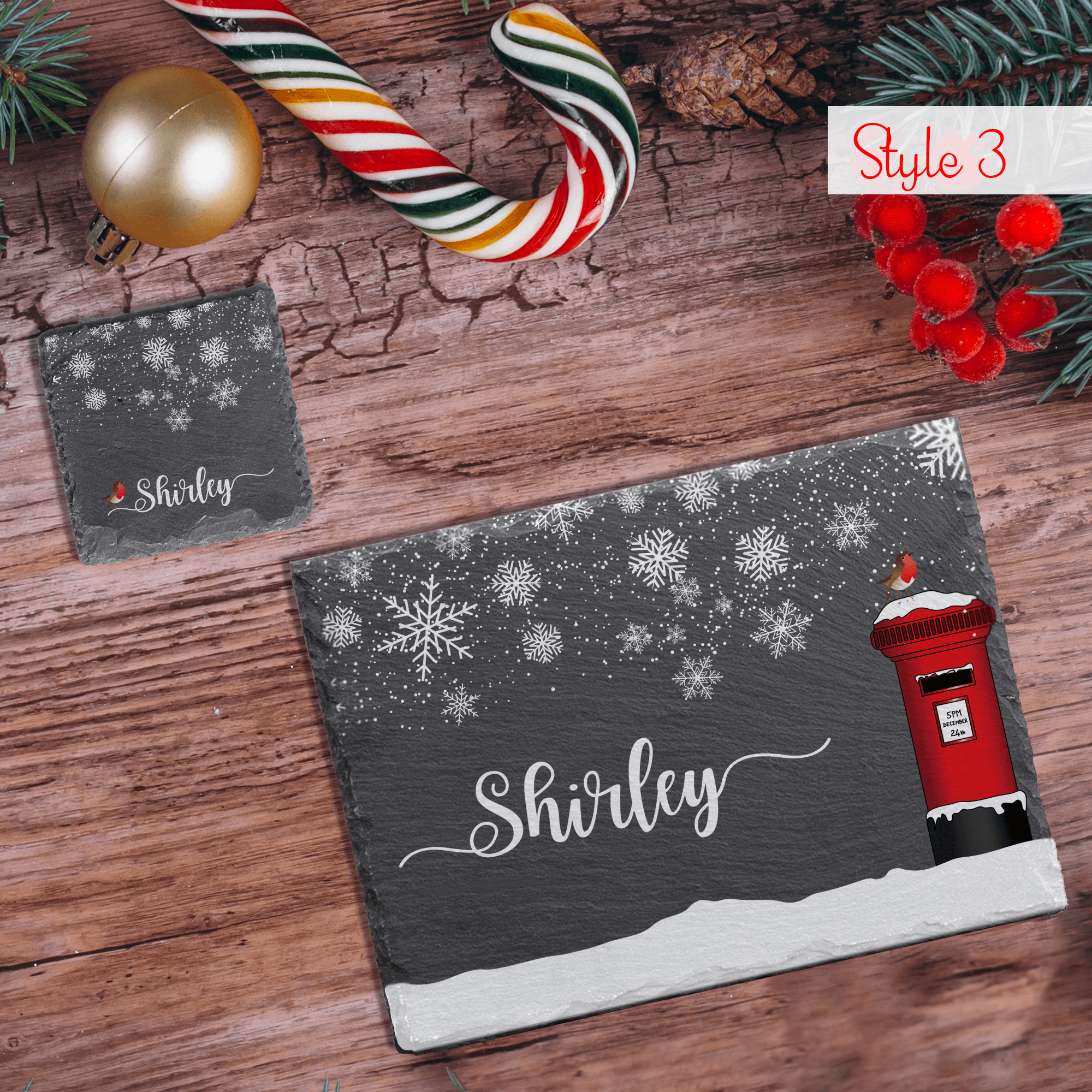 Personalised Christmas Slate Placemat - So Bespoke Gifts
