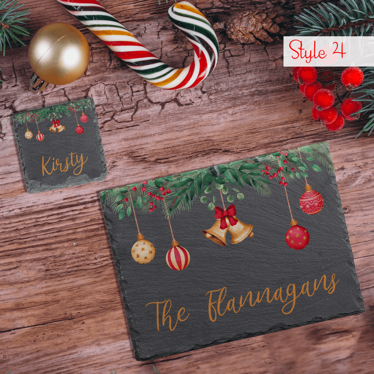Personalised Christmas Slate Placemat - So Bespoke Gifts