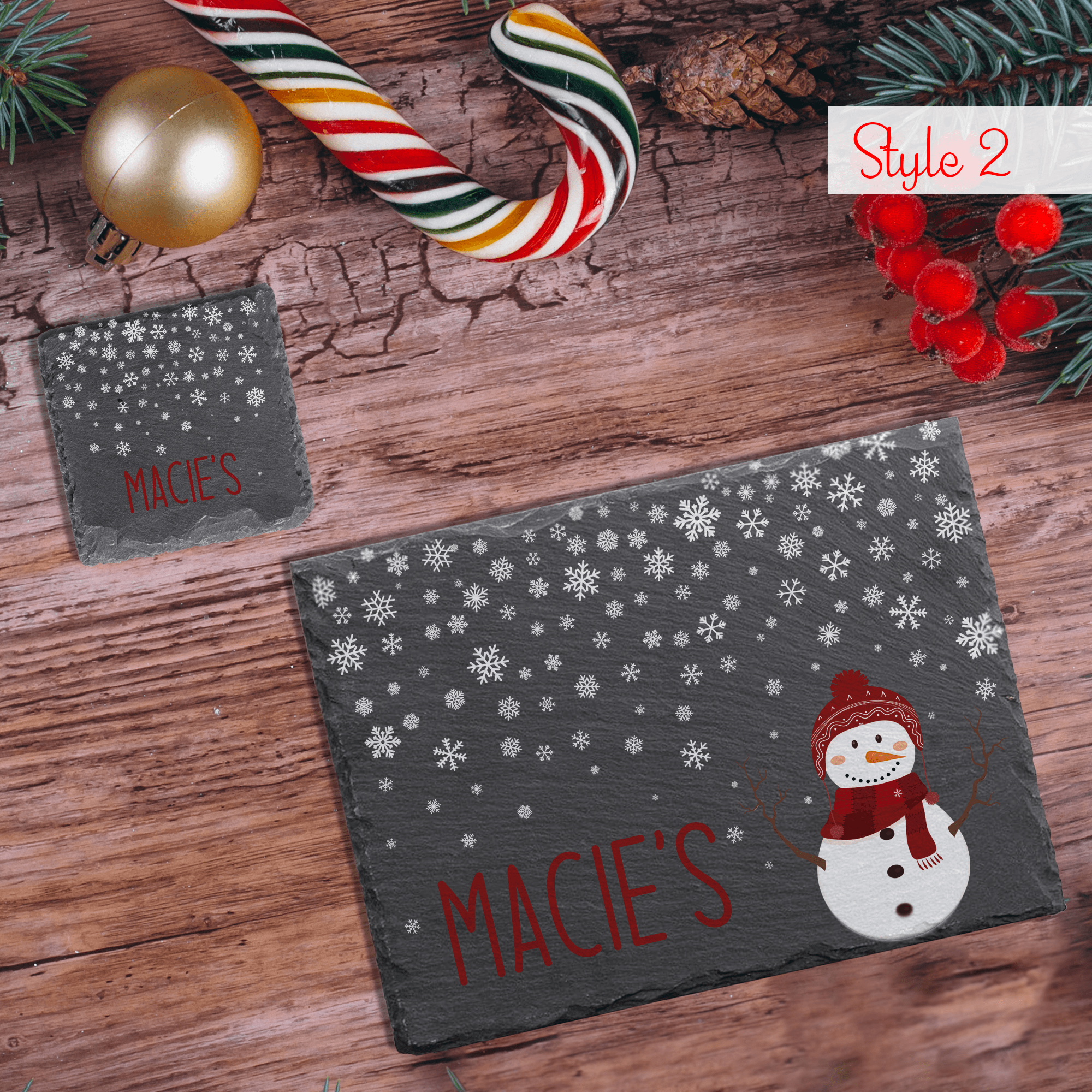 Personalised Christmas Slate Placemat - So Bespoke Gifts