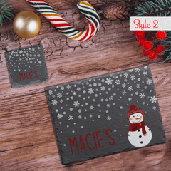 Personalised Christmas Slate Placemat - So Bespoke Gifts