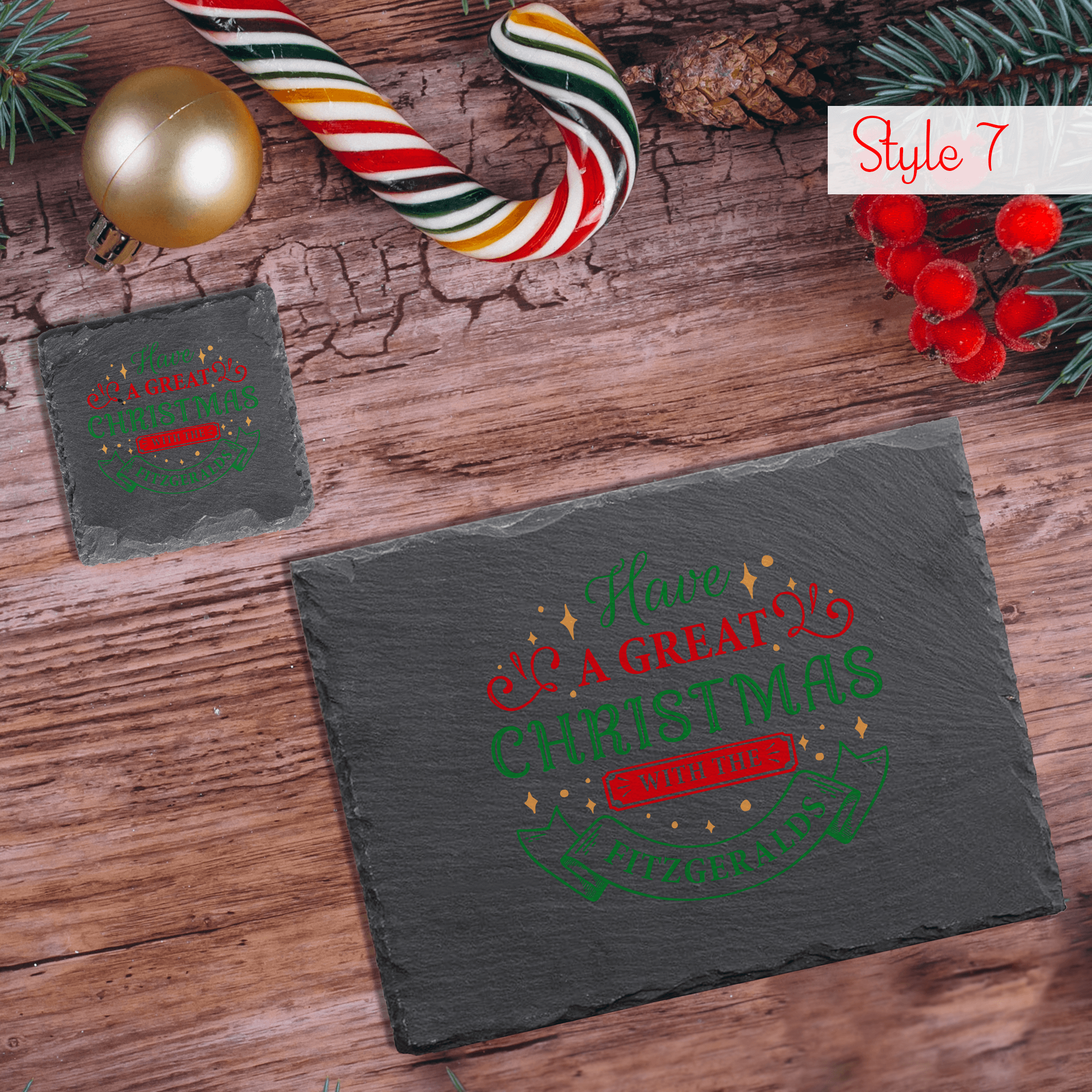 Personalised Christmas Slate Placemat - So Bespoke Gifts