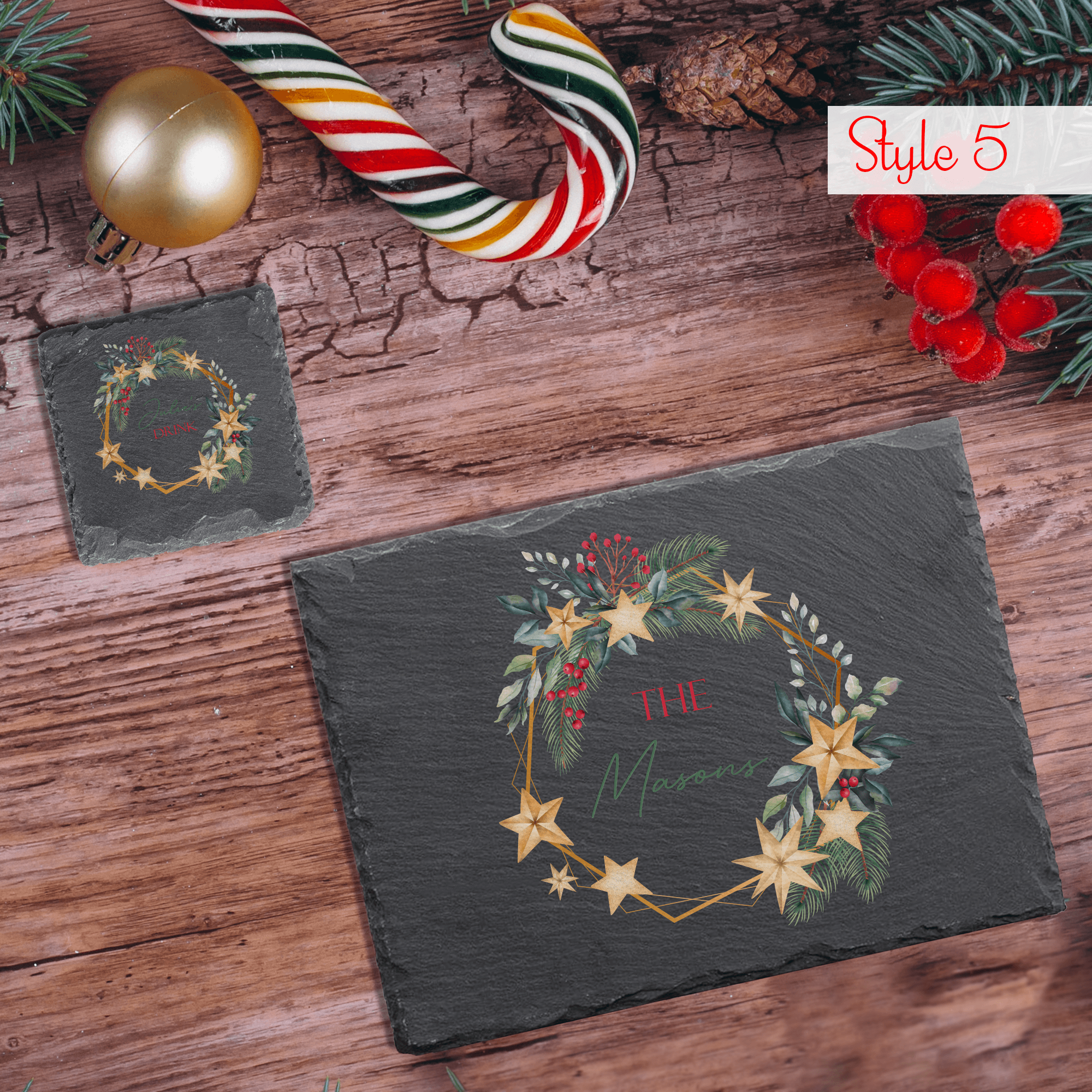 Personalised Christmas Slate Placemat - So Bespoke Gifts