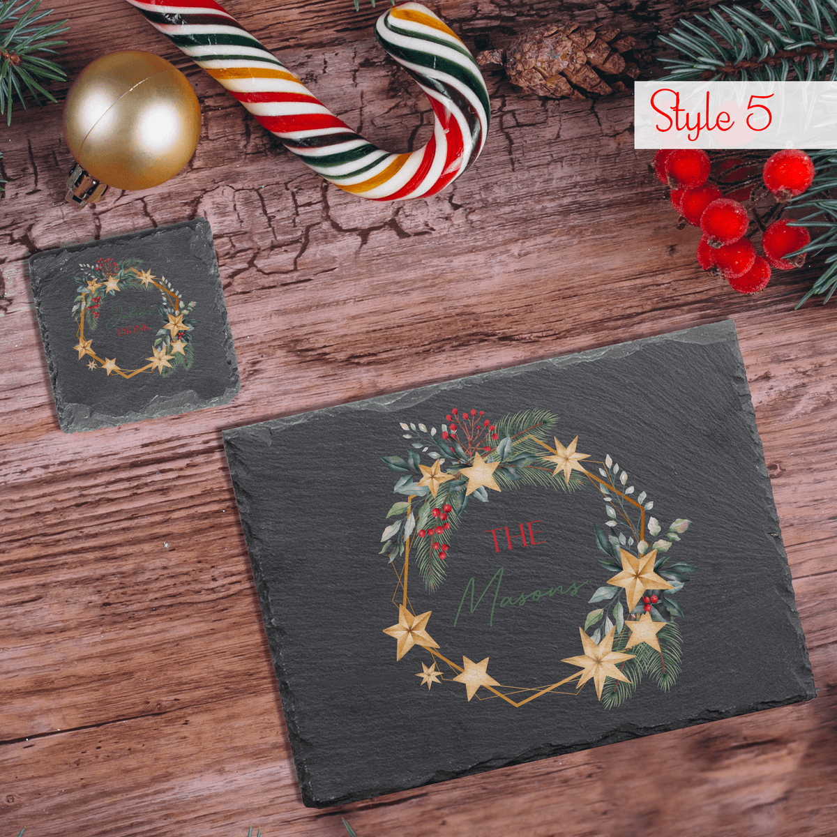Personalised Christmas Slate Placemat - So Bespoke Gifts