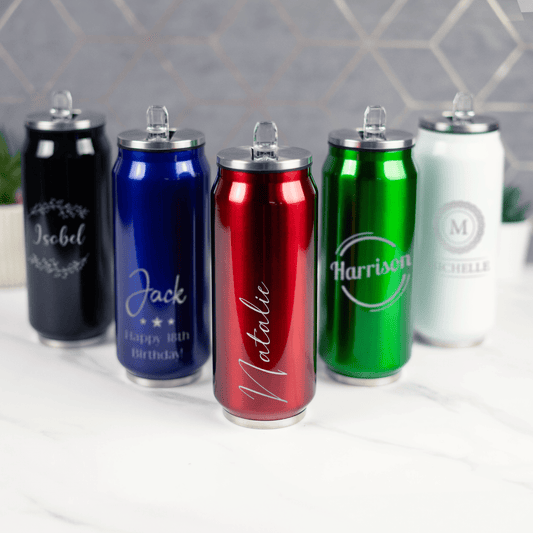 Personalised Engraved Can Styled Bottle - So Bespoke Gifts