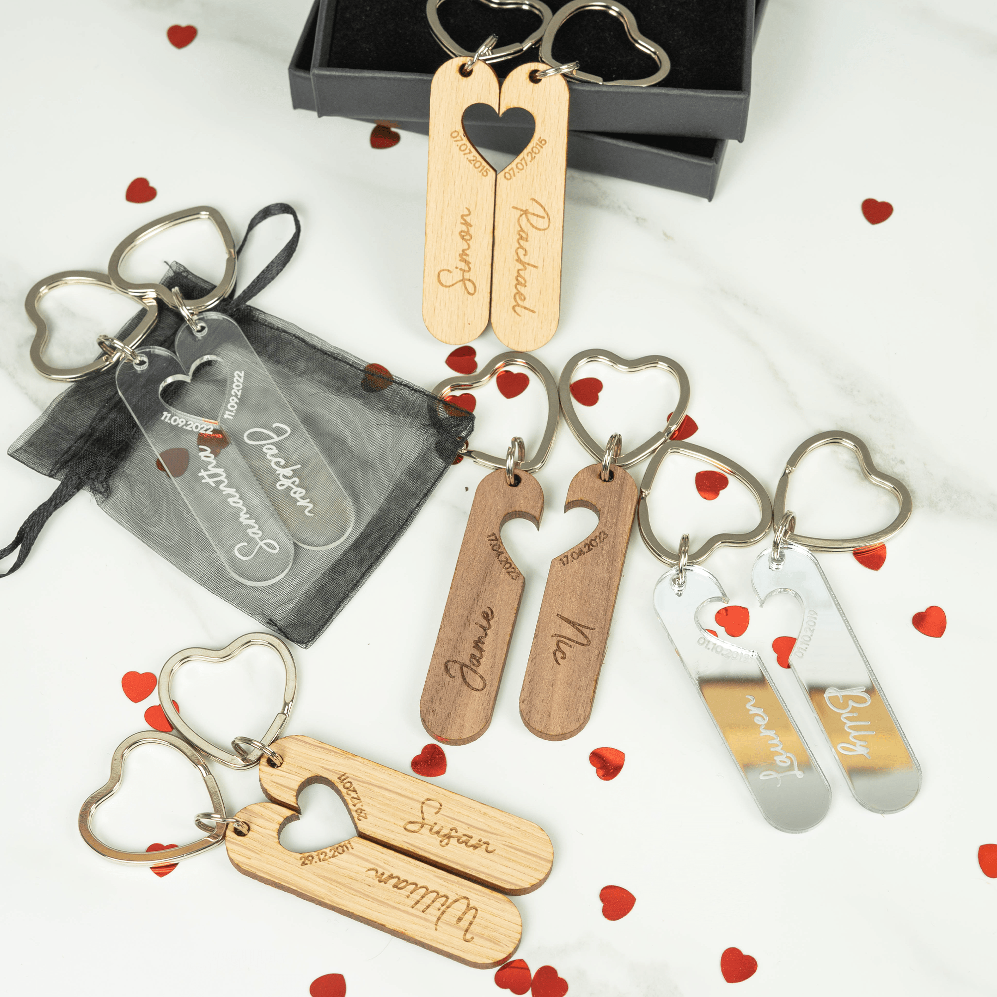 Personalised Engraved Couples Keyring - So Bespoke Gifts
