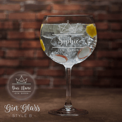 Personalised Engraved Gin Glass - So Bespoke Gifts
