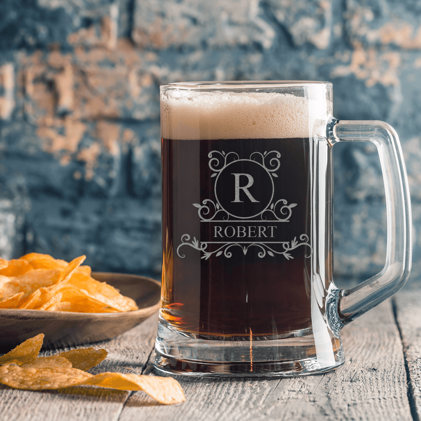 Personalised Engraved Glass Beer Tankard - So Bespoke Gifts