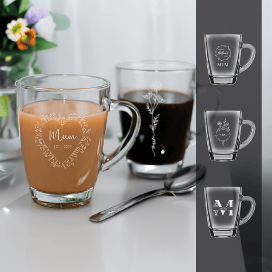 Personalised Engraved Mothers Day Glass Mug - So Bespoke Gifts