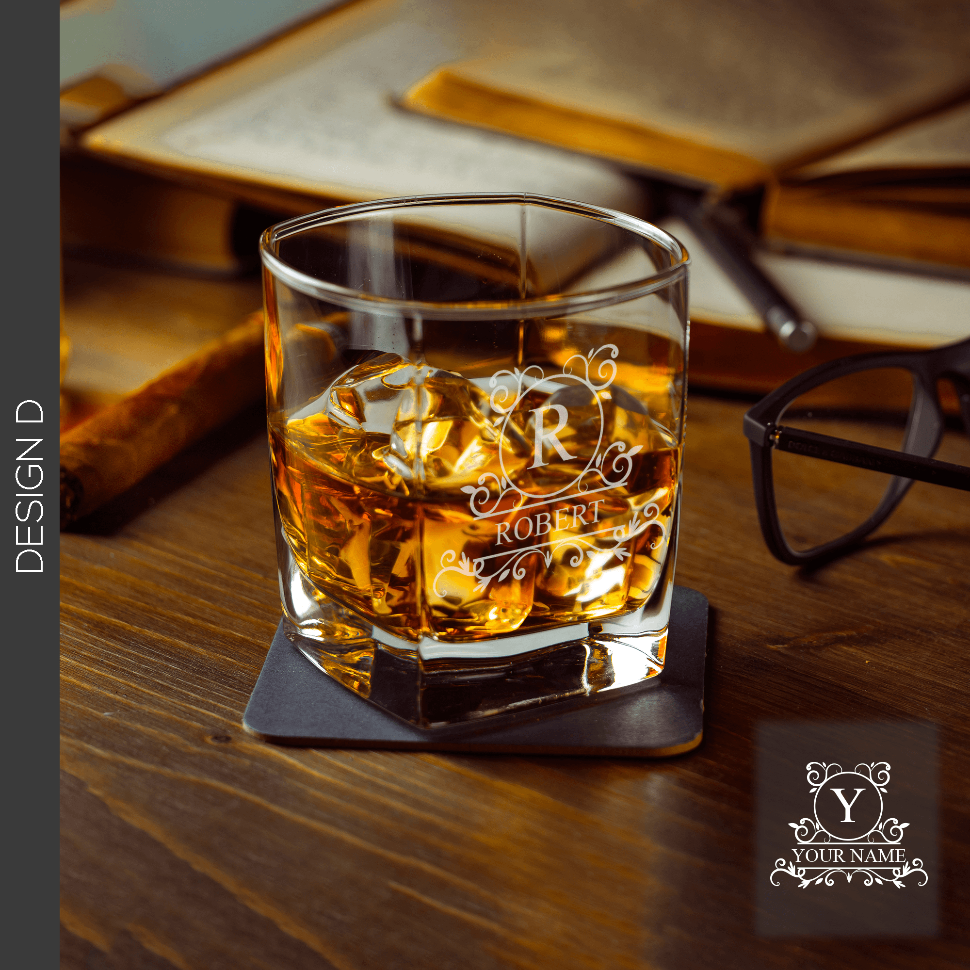 Personalised Engraved Square Whiskey Glass - So Bespoke Gifts