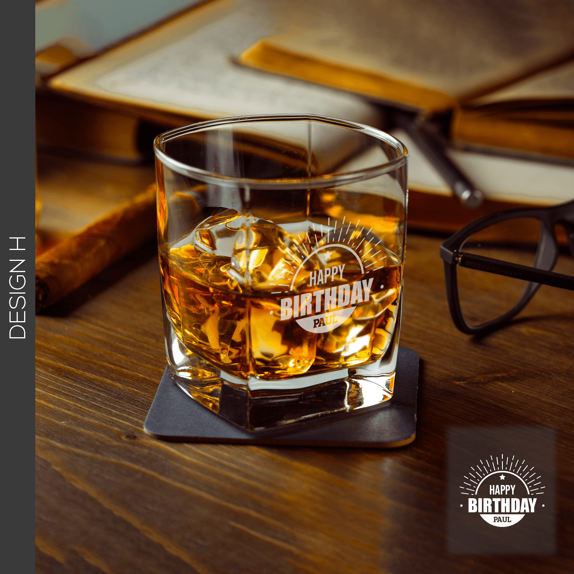 Personalised Engraved Square Whiskey Glass - So Bespoke Gifts