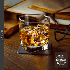 Personalised Engraved Square Whiskey Glass - So Bespoke Gifts