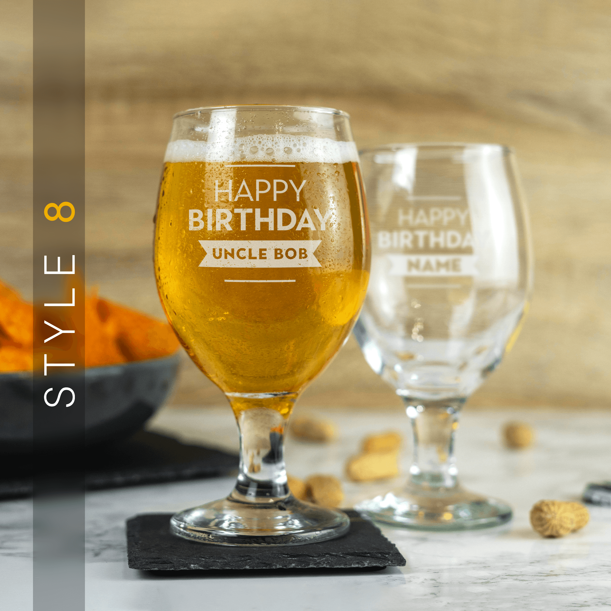 Personalised Engraved Stemmed Beer Glass - So Bespoke Gifts