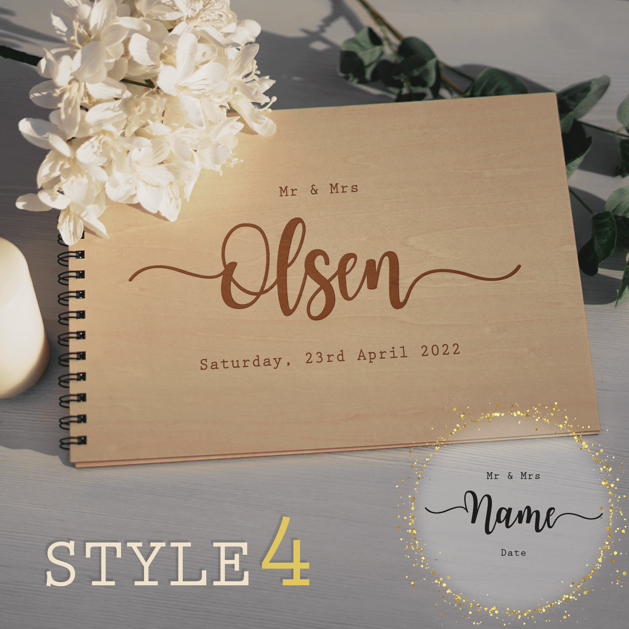 Personalised Engraved Wedding Guest Book - So Bespoke Gifts