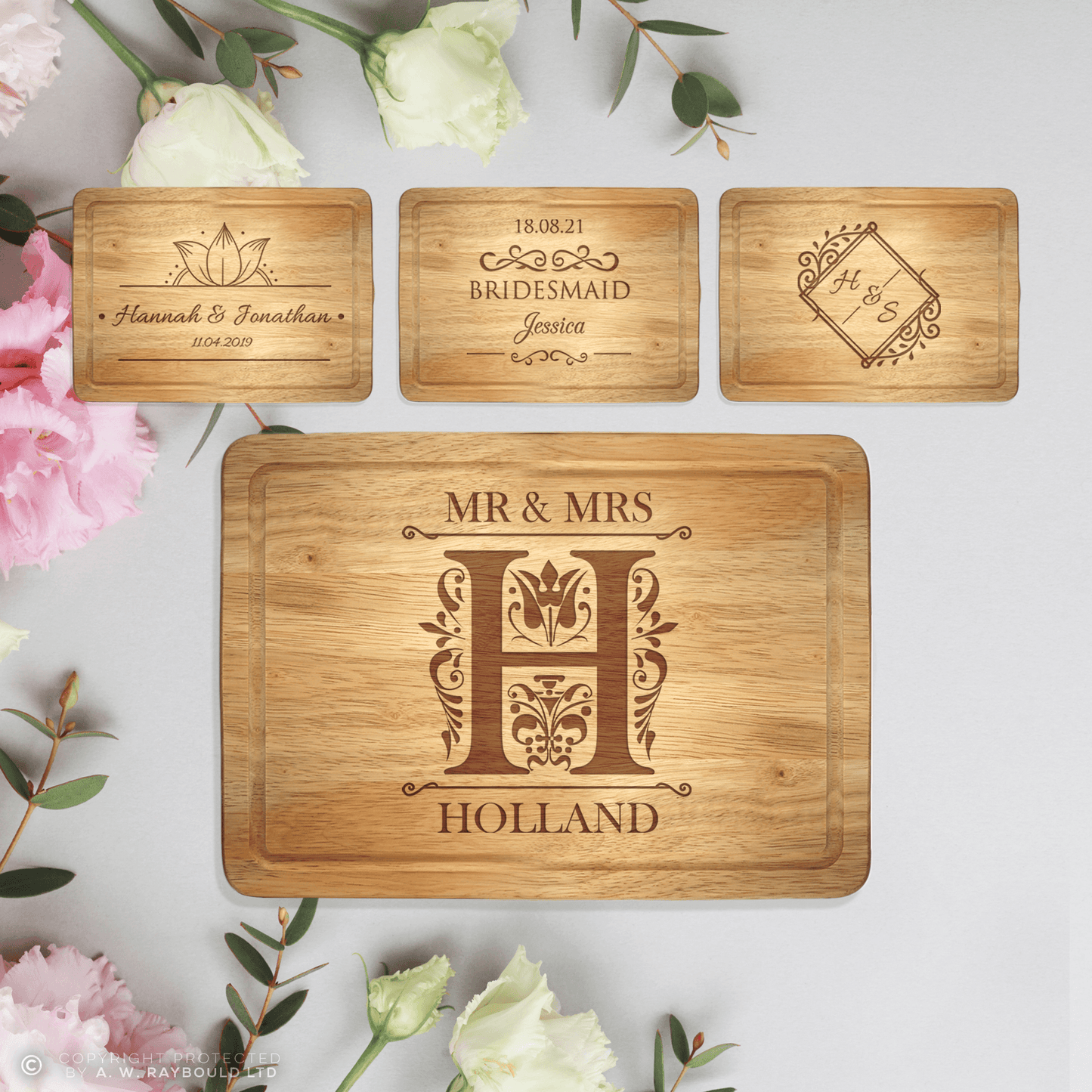 Personalised Engraved Wedding Rectangle Chopping Board - So Bespoke Gifts