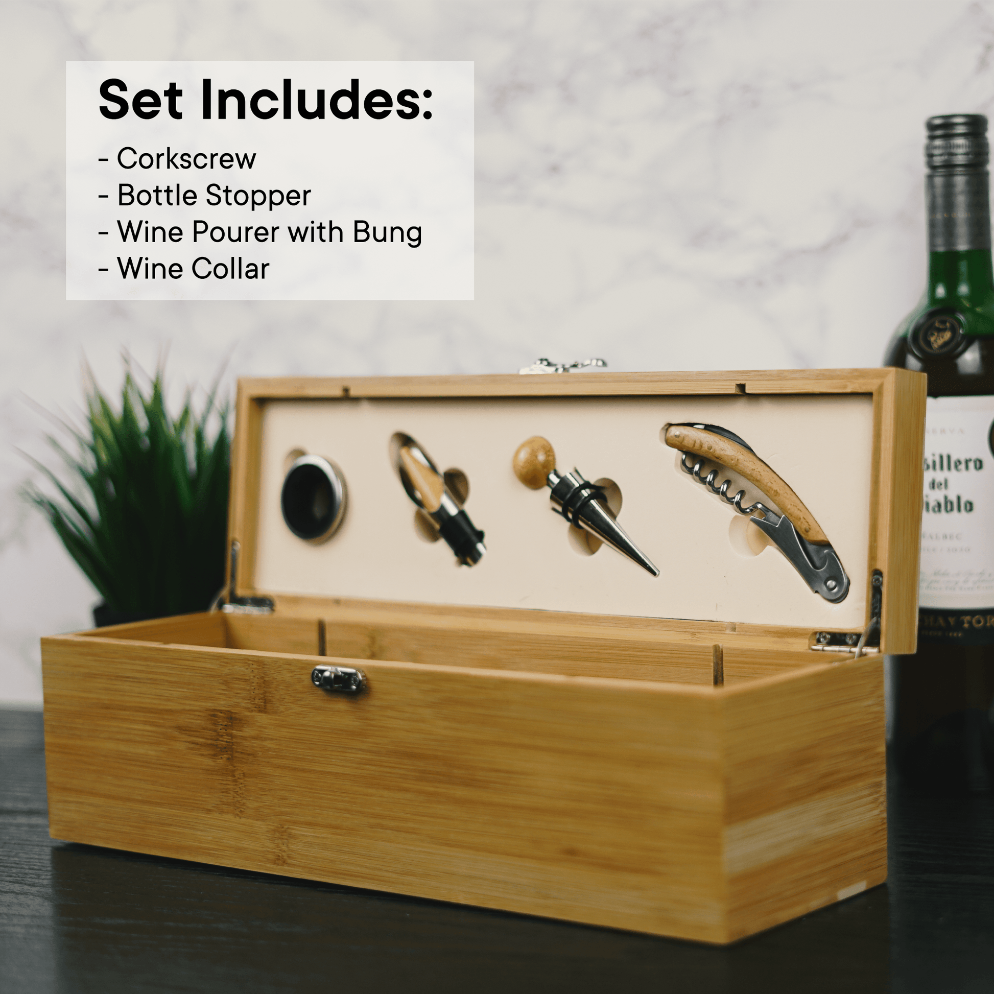 Personalised Engraved Wine Box and Sommelier Gift Set - So Bespoke Gifts