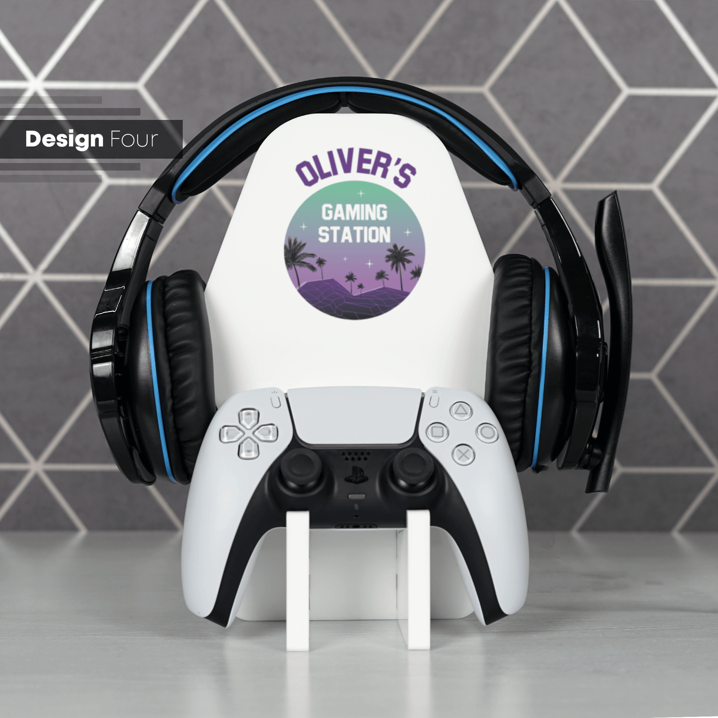 Personalised Gaming Station Controller and Headset stand - So Bespoke Gifts